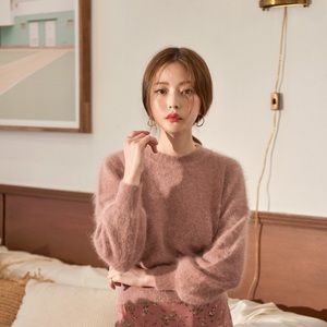 Dark Pink Angora Knit
